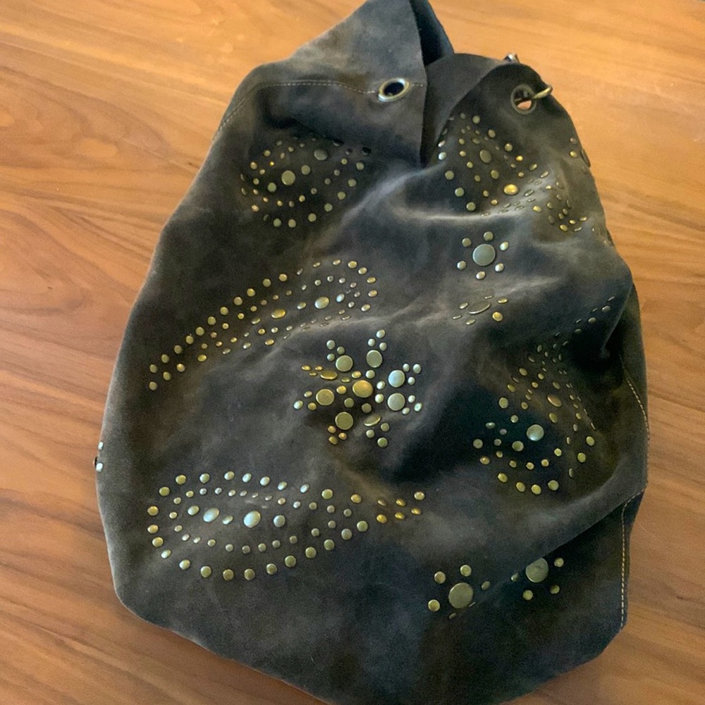 Lucky Brand | leather duffle / sling | Boho stud patterns